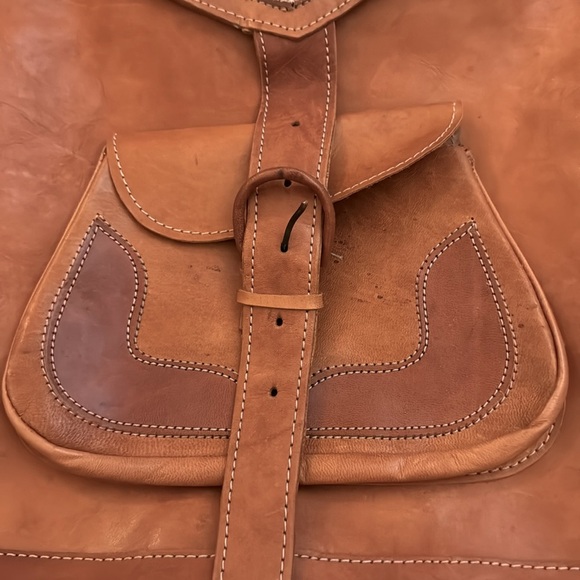 Vintage Handmade Leather Backpack - Picture 3 of 13